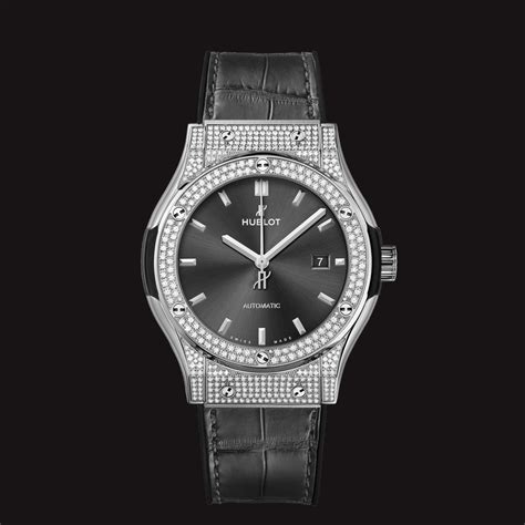 Hublot Classic Fusion Titanium Diamond Pave Automatic Men's 